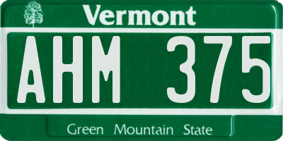 VT license plate AHM375
