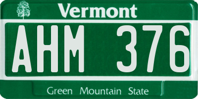 VT license plate AHM376
