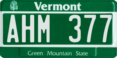 VT license plate AHM377