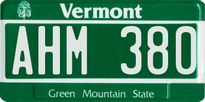 VT license plate AHM380