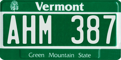 VT license plate AHM387