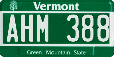 VT license plate AHM388