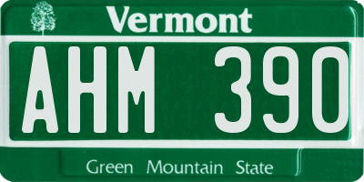 VT license plate AHM390
