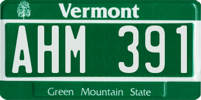 VT license plate AHM391