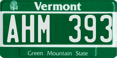 VT license plate AHM393