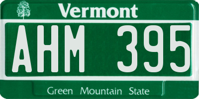 VT license plate AHM395