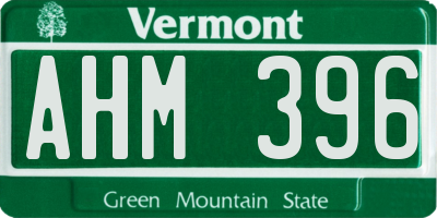 VT license plate AHM396