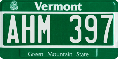 VT license plate AHM397