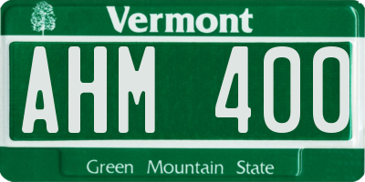 VT license plate AHM400