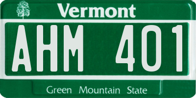 VT license plate AHM401