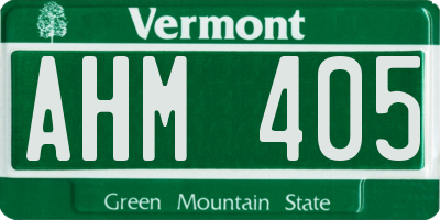 VT license plate AHM405