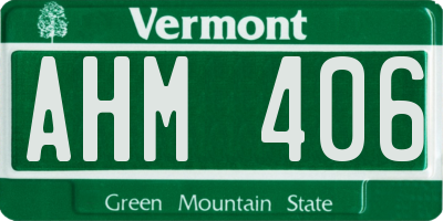 VT license plate AHM406