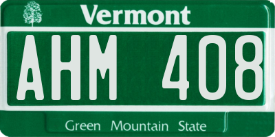 VT license plate AHM408