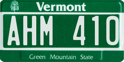 VT license plate AHM410
