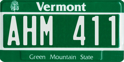 VT license plate AHM411