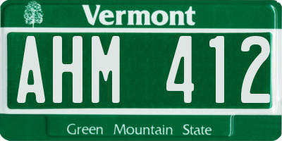 VT license plate AHM412