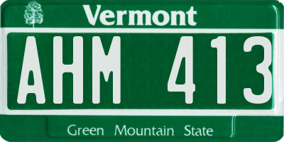 VT license plate AHM413