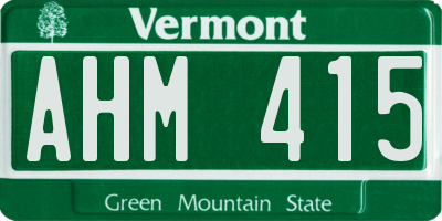 VT license plate AHM415