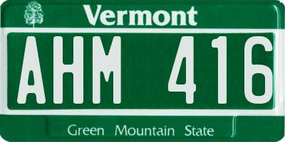 VT license plate AHM416
