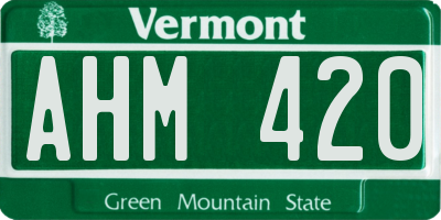 VT license plate AHM420
