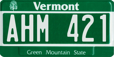 VT license plate AHM421