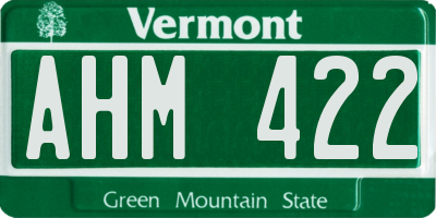 VT license plate AHM422