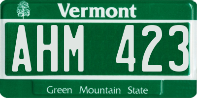 VT license plate AHM423
