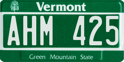 VT license plate AHM425