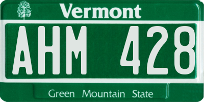 VT license plate AHM428