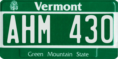 VT license plate AHM430