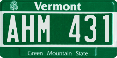 VT license plate AHM431