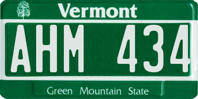 VT license plate AHM434
