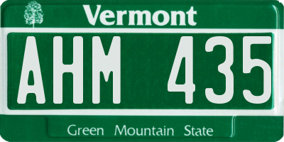 VT license plate AHM435