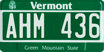 VT license plate AHM436