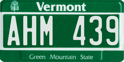 VT license plate AHM439