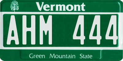 VT license plate AHM444