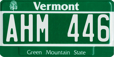 VT license plate AHM446