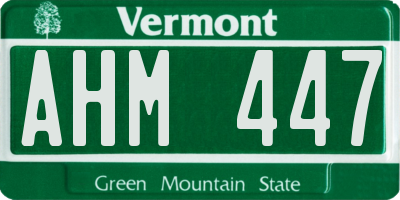 VT license plate AHM447