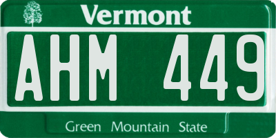VT license plate AHM449