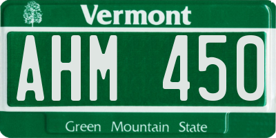 VT license plate AHM450