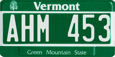 VT license plate AHM453
