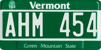 VT license plate AHM454