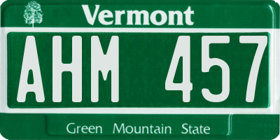 VT license plate AHM457