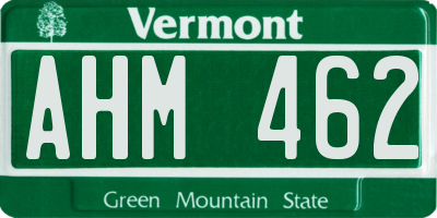 VT license plate AHM462