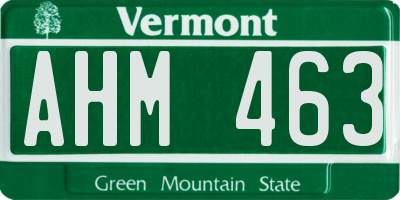 VT license plate AHM463