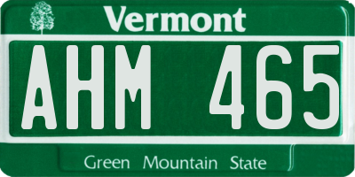 VT license plate AHM465