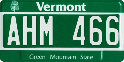 VT license plate AHM466