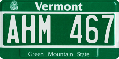 VT license plate AHM467