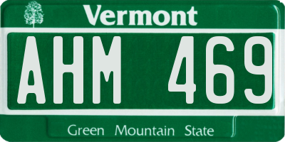 VT license plate AHM469