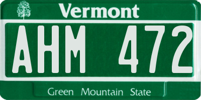 VT license plate AHM472